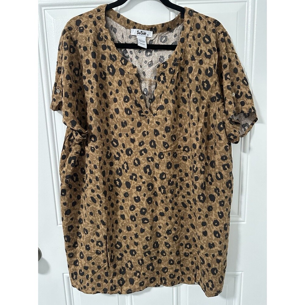 Women’s Plus Size 3X Leopard Print Blouse NWOT